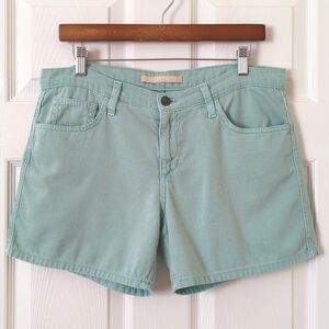 Joe's Jeans Classic Twill Cotton Low Waisted Relaxed Fit Shorts Aqua Blue 27